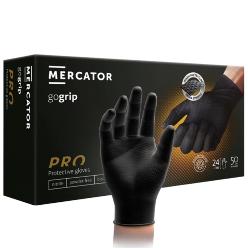 rękawice nitrylowe czarne Mercator GoGrip Black 50 szt. Mercator