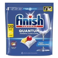 Finish Quantum All in One Lemon | Kapsułki do Zmywarki | 120 sztuk