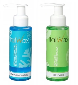2x żel chłodzący ITALWAX przed i po depilacji
