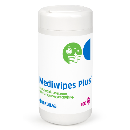 MediWipes PLUS | Chusteczki do dezynfekcji powierzchni | tuba | 100 sztuk
