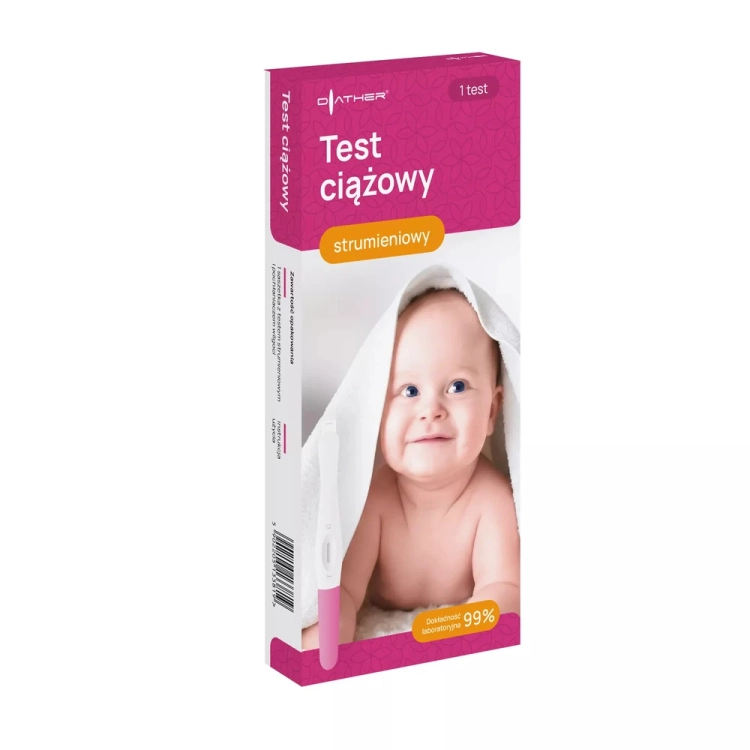 Test ciążowy strumieniowy hCG, czułość 25 mIU/ml | Diather | 1 sztuka.webp