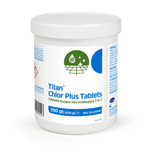 Titan Chlor Plus Tablets | Tabletki do dezynfekcji dużej powierzchni | 200 sztuk