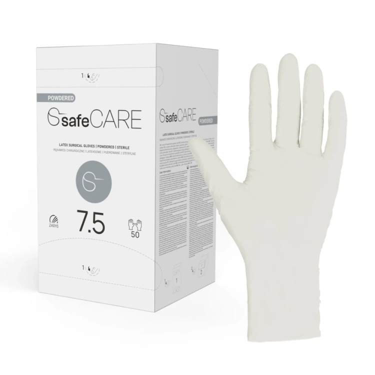 SafeCare rękawice chirurgiczne pudrowane 7,5.webp