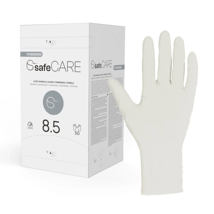 SafeCare rękawice chirurgiczne pudrowane 8,5.webp