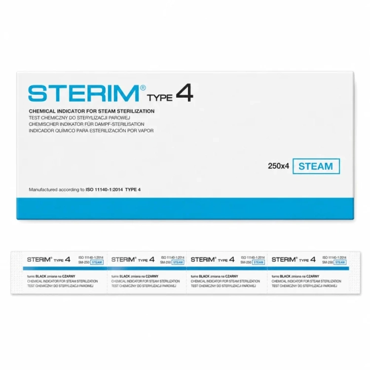 Testy chemiczne do kontroli sterylizacji parą, typ 4 | STERIM SIM-250 | 1000 szt..webp