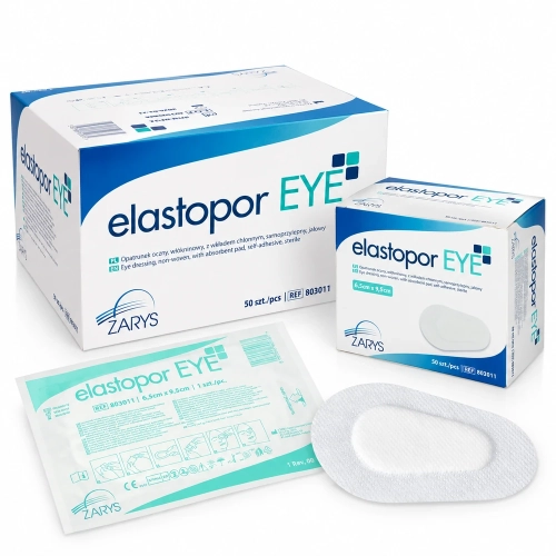 Opatrunek oczny z wkładem chłonnym | Samoprzylepna | Elastopor EYE | 50 sztuk