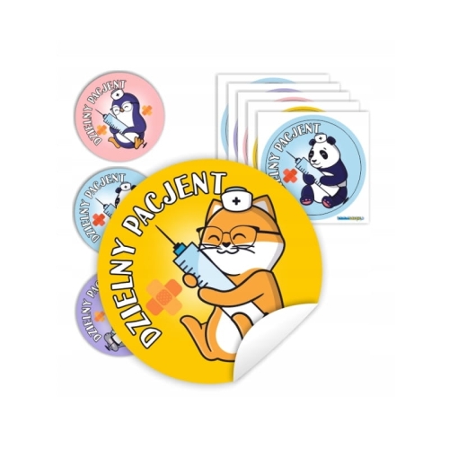 Naklejka dzielny pacjent | 90 sztuk
