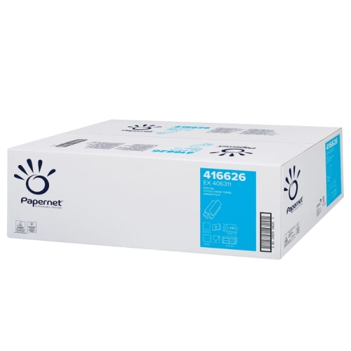 Ręcznik papierowy wielopanelowy w składce typu ZZ | Celuloza 2W | Biała | Papernet 416626 | 4000 sztuk | XPress
