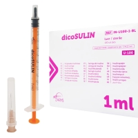 Strzykawka insulinowa dicoSULIN U-100 z igłą 0,4mmx13mm | 100 sztuk