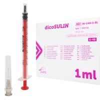 Strzykawka insulinowa dicoSULIN U-40 z igłą 0,4mmx13mm | 100 sztuk