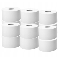 Papier toaletowy Jumbo 100 metrów | Celuloza | Biały | 12 sztuk