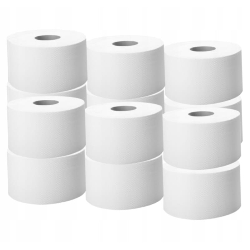 Papier toaletowy Jumbo 100 metrów | Celuloza | Biały | 12 sztuk