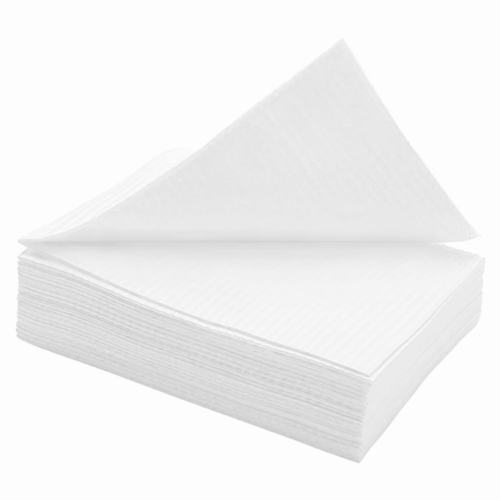 Serweta podfoliowana składana 33cm x 45cm | biała | 500 sztuk