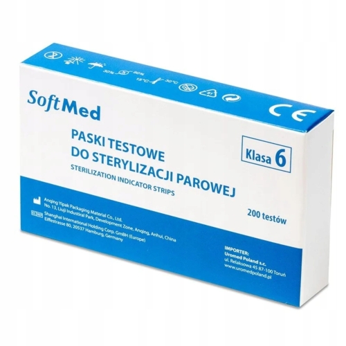 Testy chemiczne do kontroli sterylizacji parą | SoftMed klasa 6 | 200 testów