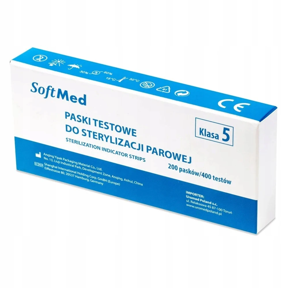 Testy chemiczne do kontroli sterylizacji parą SoftMed klasa 5.webp