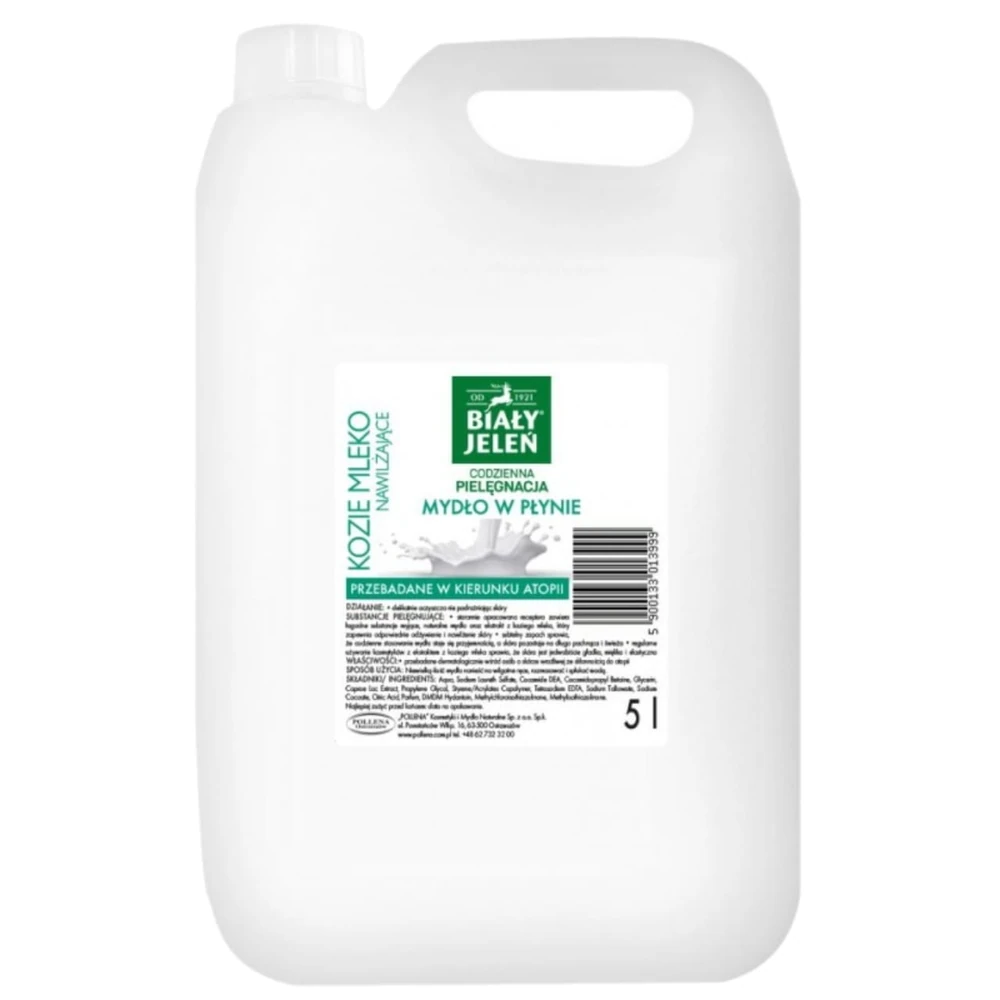 Mydło w płynie Biały Jeleń, Kozie Mleko, 5L.webp