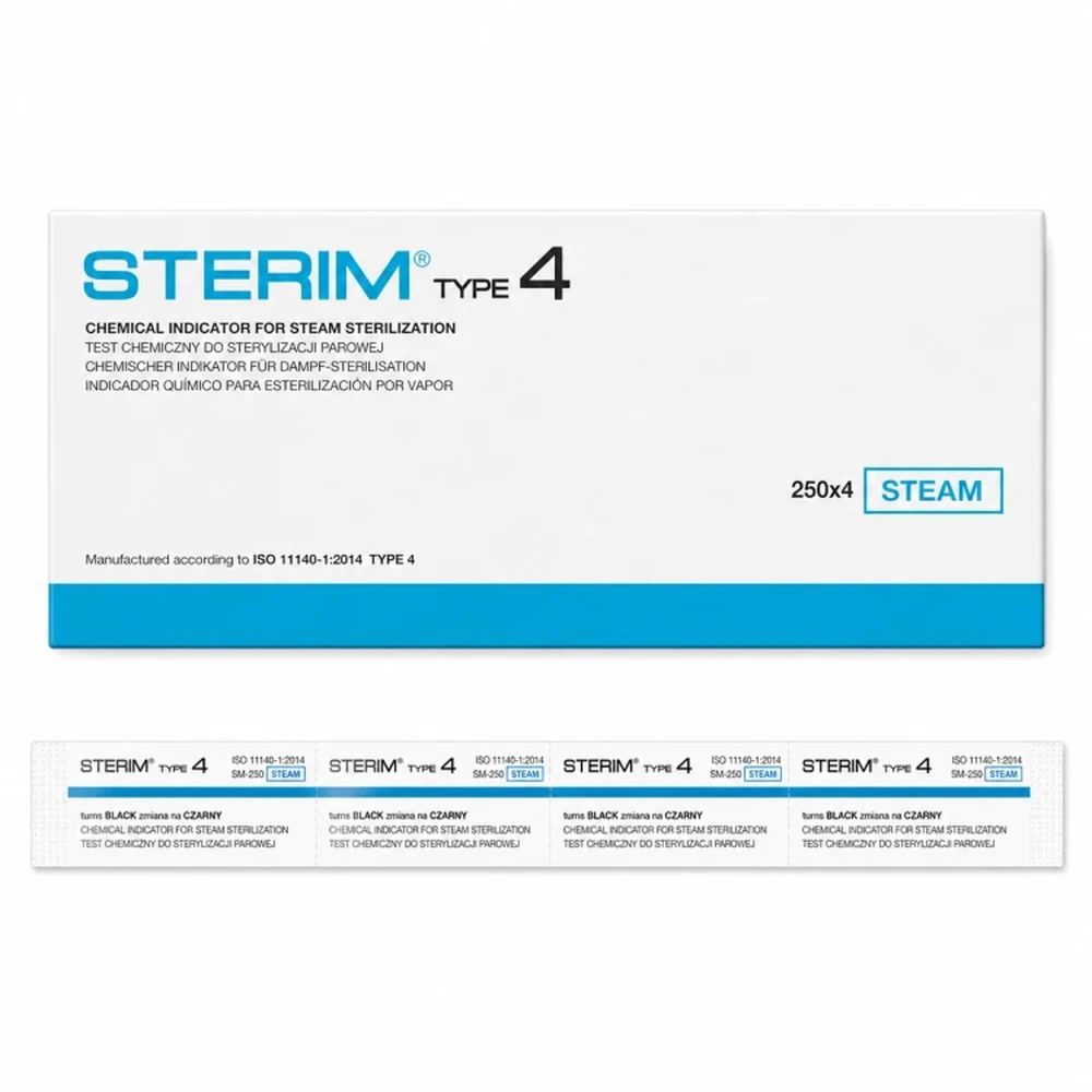 Testy chemiczne do kontroli sterylizacji parą, typ 4 | STERIM SIM-250 | 1000 szt..webp